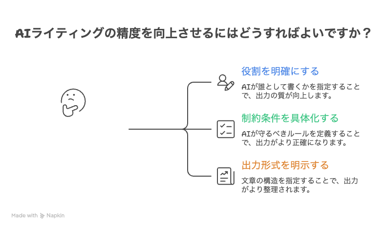 AIライティングの精度を向上する3つの原則