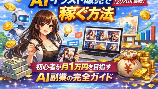 AIイラスト販売で稼ぐ方法【2026年最新】初心者が月1万円を目指すAI副業の完全ガイド