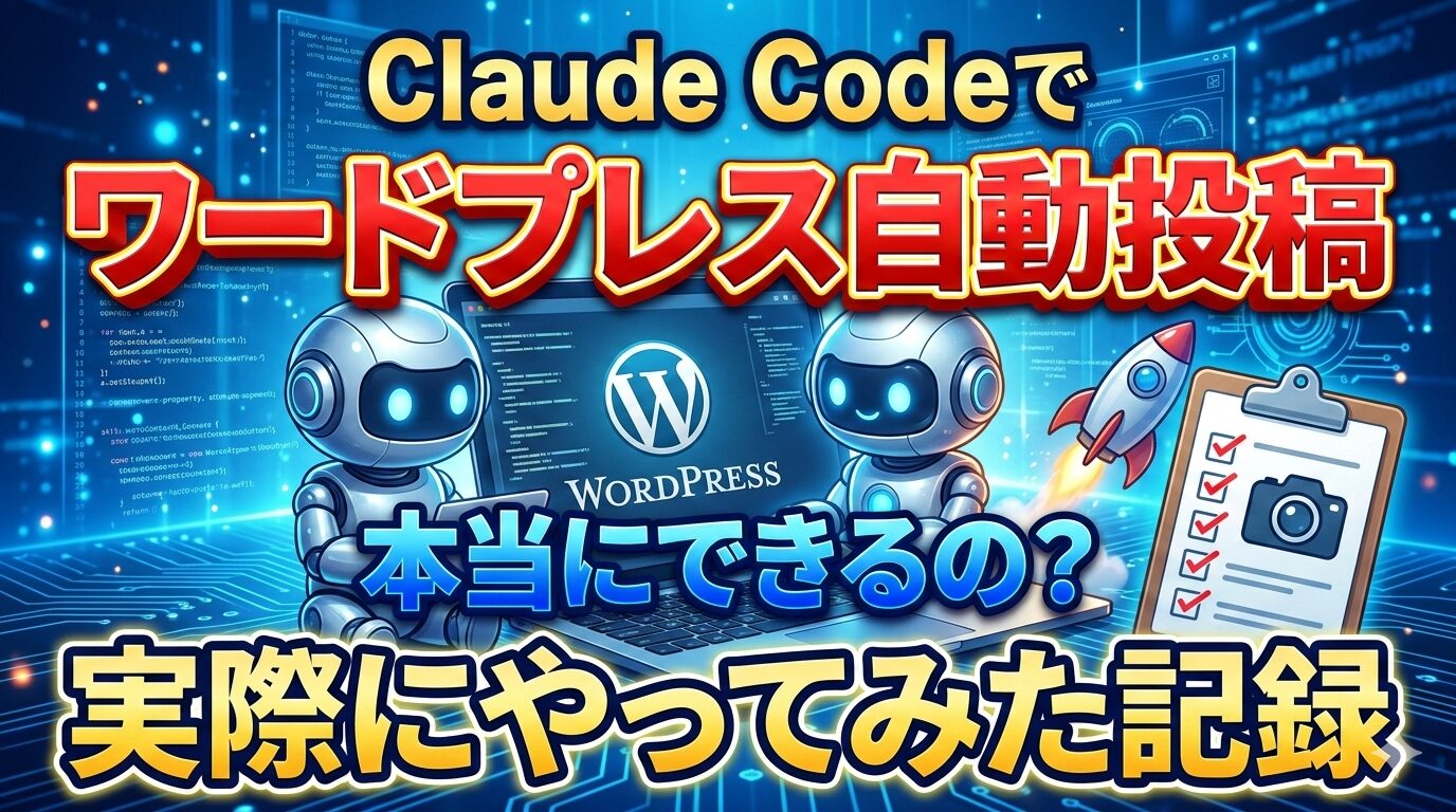 ClaudeCodeでワードプレス自動投稿！実際にやってみた記録 | AI副業の
