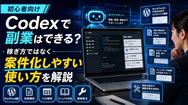 Codexで副業はできる？初心者向けに稼ぎ方ではなく案件化しやすい使い方を解説