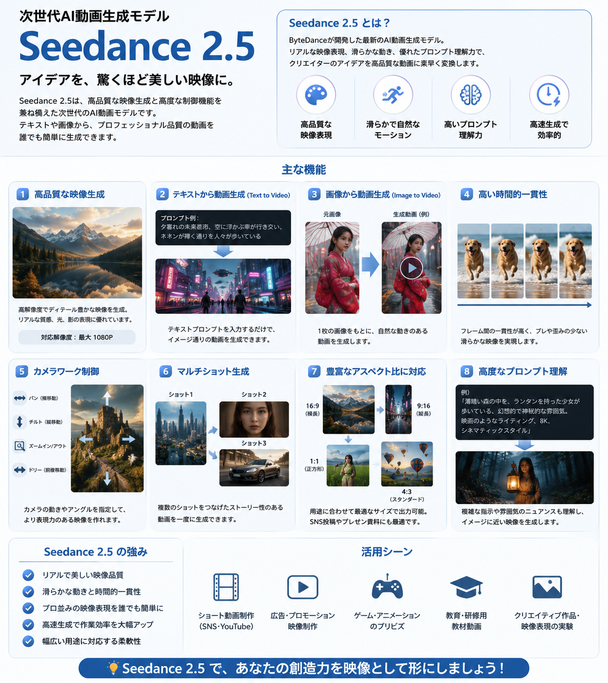 Seedance 2.5の機能イメージ