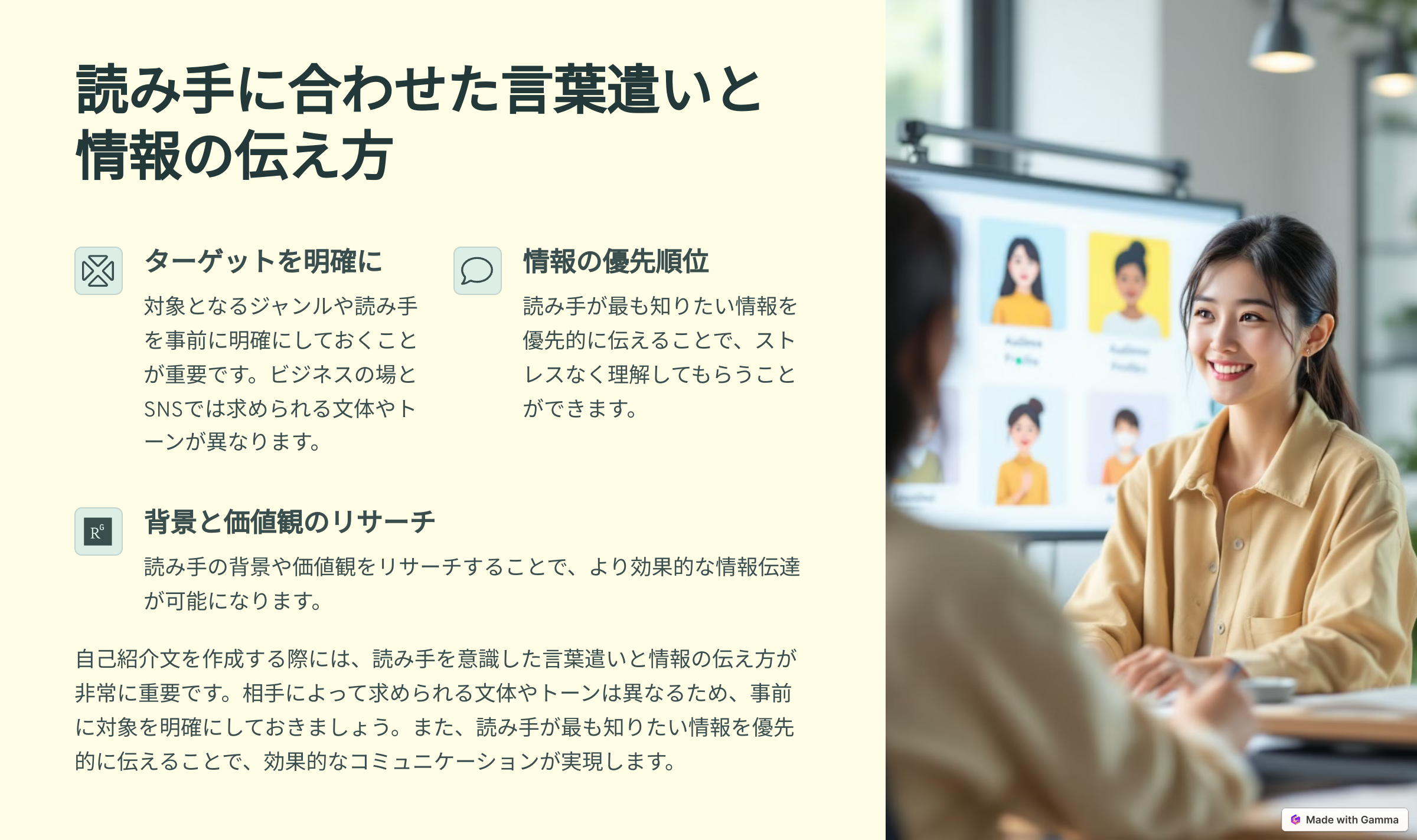 情報の伝え方