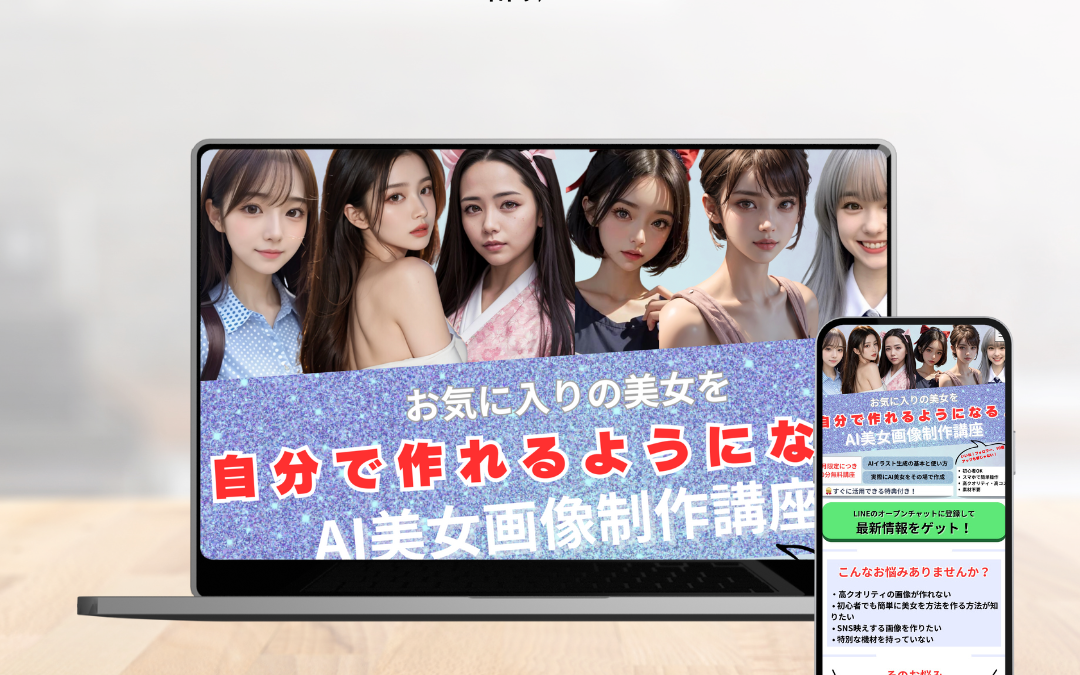 AI美女画像性制作講座のLP制作