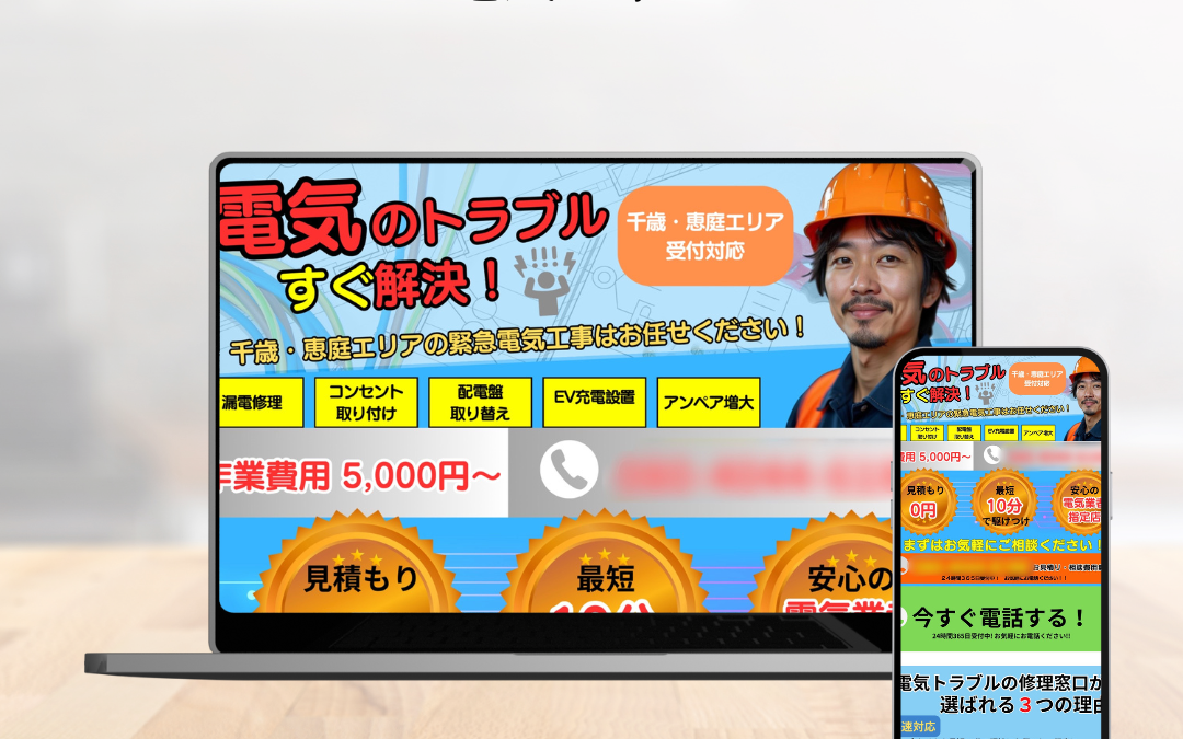 広告向けの電気工事のLP