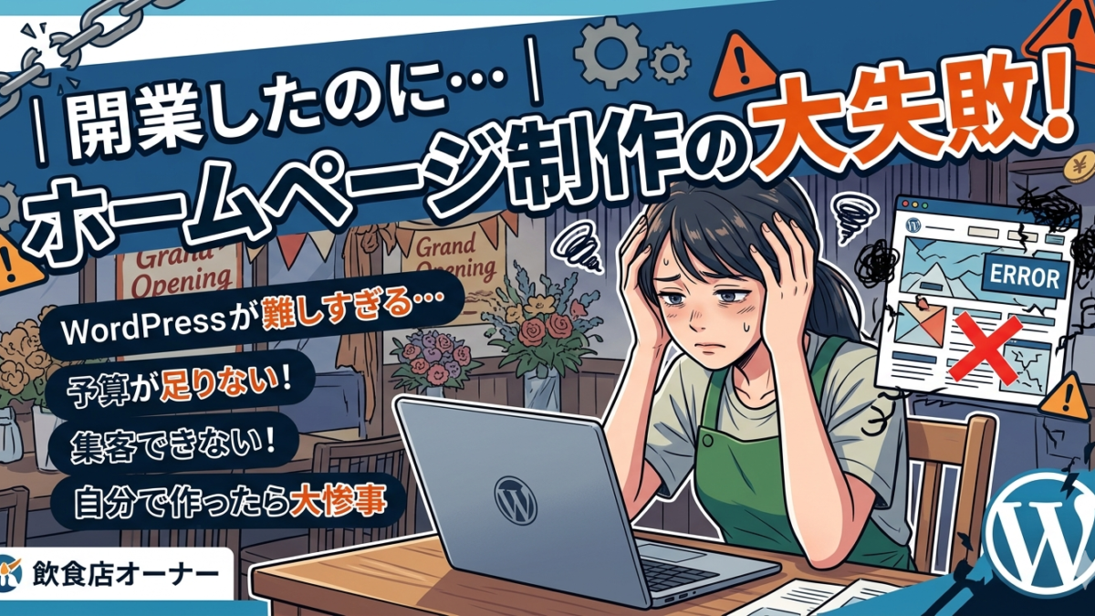 飲食店オーナーのHP制作の失敗イメージ