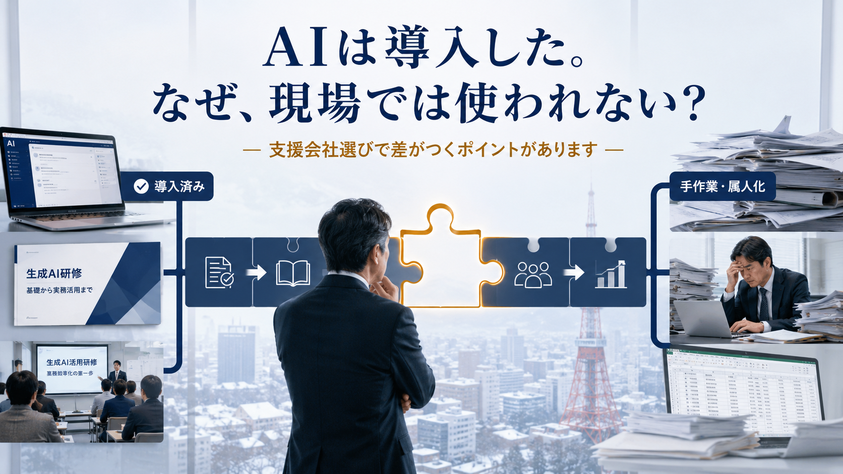 AIコンサル会社選びで生じる導入と現場定着の課題