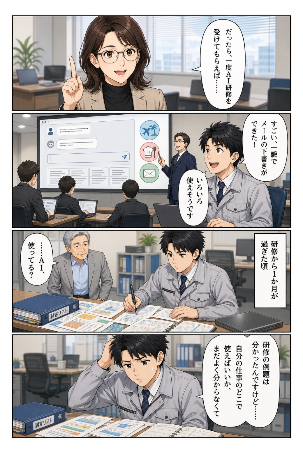 生成AI研修後も業務で使いこなせない課題